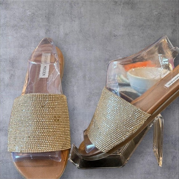 Women's Steve Madden Rhinestone Slide Sandals - Picture 1 of 6